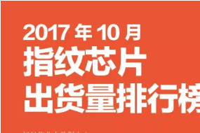 2017年10月指紋芯片出貨量排行榜