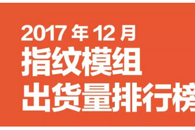 2017年12月指紋模組排行榜