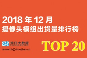 2018年12月攝像頭模組出貨量排行榜