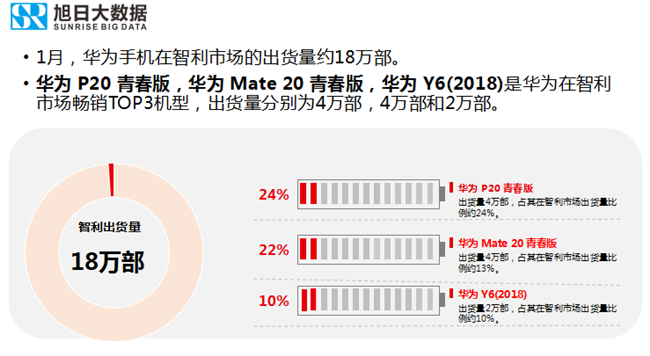 華為手機(jī)全球市場(chǎng)表現(xiàn)（2019年1月）