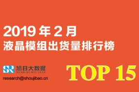 2019年2月液晶顯示模組出貨量排行榜