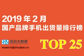 2019年2月國產(chǎn)品牌手機出貨量排行榜