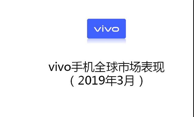 vivo手機全球市場表現（2019年3月）