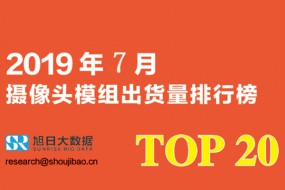 2019年7月攝像頭模組出貨量排行榜