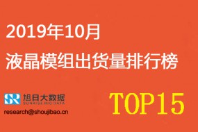 2019年10月液晶模組出貨量排行榜（內(nèi)附2019年全年出貨預(yù)估）