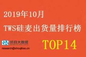 2019年10月TWS硅麥出貨量排行榜