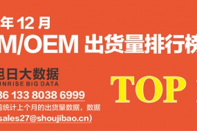 2019年12月ODM/OEM出貨量排行榜